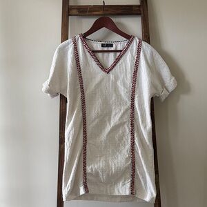 Zara White and Red Mini Dress